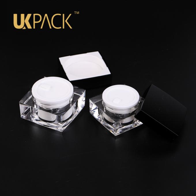 UKPACK διπλοτειχισμένο βάζο κρέμας σχεδίου PMMA 15ml 30ml 50ml μικρό πλαστικό καλλυντικό