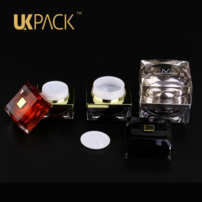 UKPACK 15ml 30ml 50ml διπλοτειχισμένο κεραμικό βάζο συνήθειας κρέμας σχεδίου τετραγωνικό