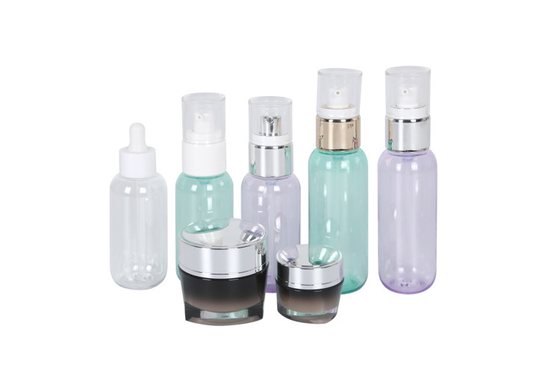 Wholesale Acrylic 15g 50g Cream Jar PET 100ml 120ml Lotion Serum Bottle Cosmetic Personal Care Set Packaging