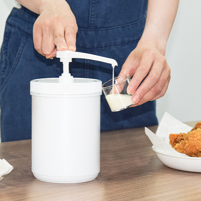 Universal Condiment Pump Dispenser Kit Narrow Head For 1250ml PE Round Container
