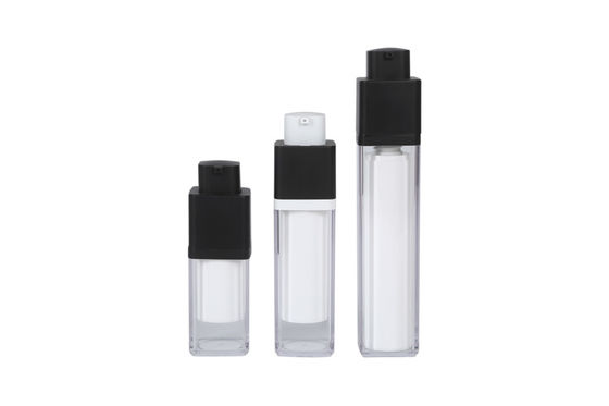 Double Layer Square Acrylic PP 15ml 30ml 50ml Airless Pump Packaging Cosmetic Bottle