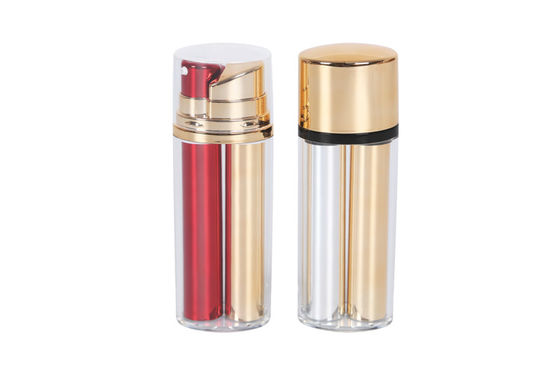 Customized Acrylic Sun Protection Airless Bottle Cosmetic Packaging Pump Double Chamber  Bottle