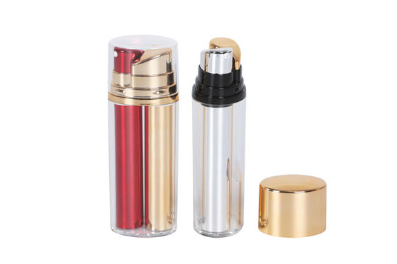 Customized Acrylic Sun Protection Airless Bottle Cosmetic Packaging Pump Double Chamber  Bottle