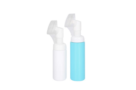 Silicone Brush 50ml 70ml PET Plastic Foam Pump Dispenser Bottle Face cleaning