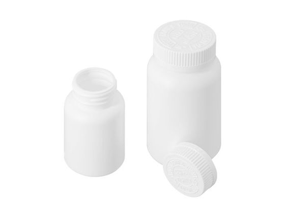 Empty White / Red PE 250ml Plastic Vitamin Bottles With PP CRC Cap Pill Storage Container Bottle