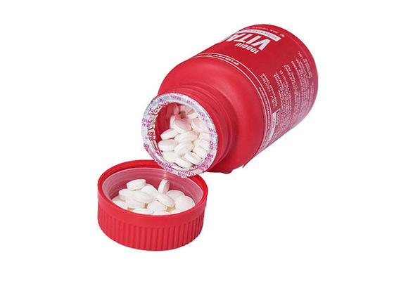 Empty White / Red PE 250ml Plastic Vitamin Bottles With PP CRC Cap Pill Storage Container Bottle
