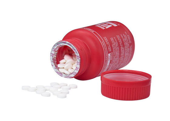 Empty White / Red PE 250ml Plastic Vitamin Bottles With PP CRC Cap Pill Storage Container Bottle
