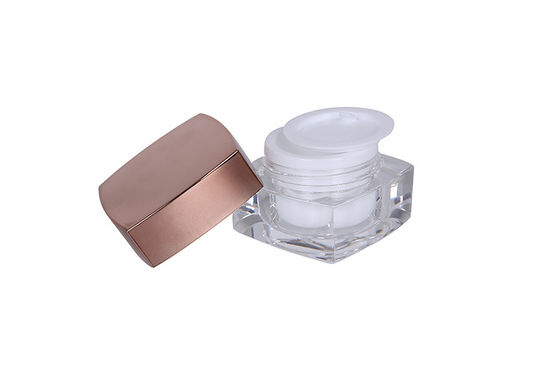 Square Shape Acrylic 5ml Empty Cream Jars Od 35mm For Eye Try Test