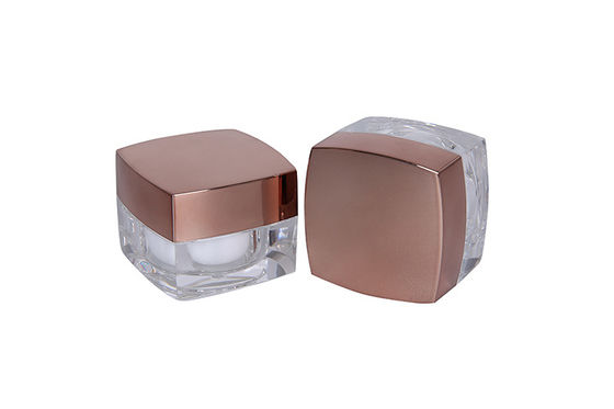 Square Shape Acrylic 5ml Empty Cream Jars Od 35mm For Eye Try Test