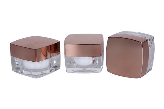 Square Shape Acrylic 5ml Empty Cream Jars Od 35mm For Eye Try Test