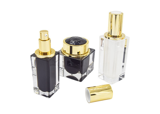 High-end Acrylic Skincare Set 15-30-50-100-120ml Square Lotion Bottle 15-30-50g Cream Jar