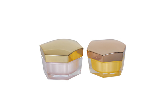 Acrylic 30/60ml/100ml 30g/50g Face Cream Jar Heavy Wall Hexagon