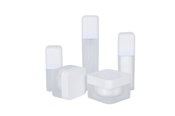 Acrylic Square 15/30/50ml Face Moisturizer Bottle Matte White lotion toner Family Skin Suit