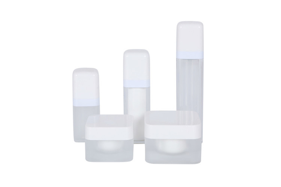 Acrylic Square 15/30/50ml Face Moisturizer Bottle Matte White lotion toner Family Skin Suit