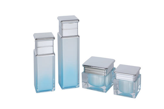 80 / 100ml Square Acylic Serum Lotion Bottle Skincare Cosmetic Set Cream Jar