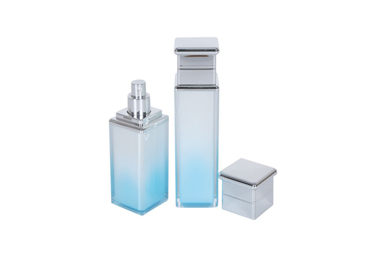 80 / 100ml Square Acylic Serum Lotion Bottle Skincare Cosmetic Set Cream Jar