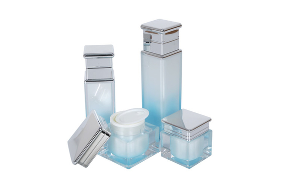 80 / 100ml Square Acylic Serum Lotion Bottle Skincare Cosmetic Set Cream Jar