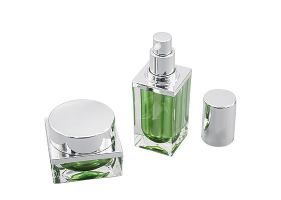 Square Acrylic Jar Lotion Bottle Set Cosmetic Container Suit